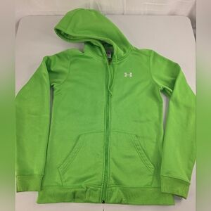 Under Armour Women's Bright Green Zip-Up Hoodie Size Medium AD-3299